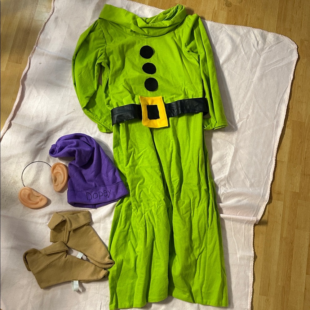 Dopey Costume Set with Hat and Ears, handmade sz large
